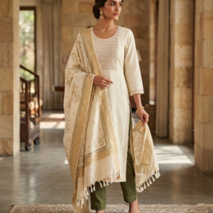 Premium Vatican Kurta Set with Jacquard Dupatta