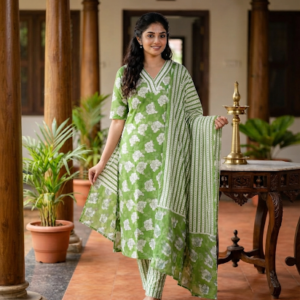 Cotton Printed Kurta Set with Dupatta