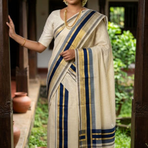 Cotton Fancy Checked Set Mundu